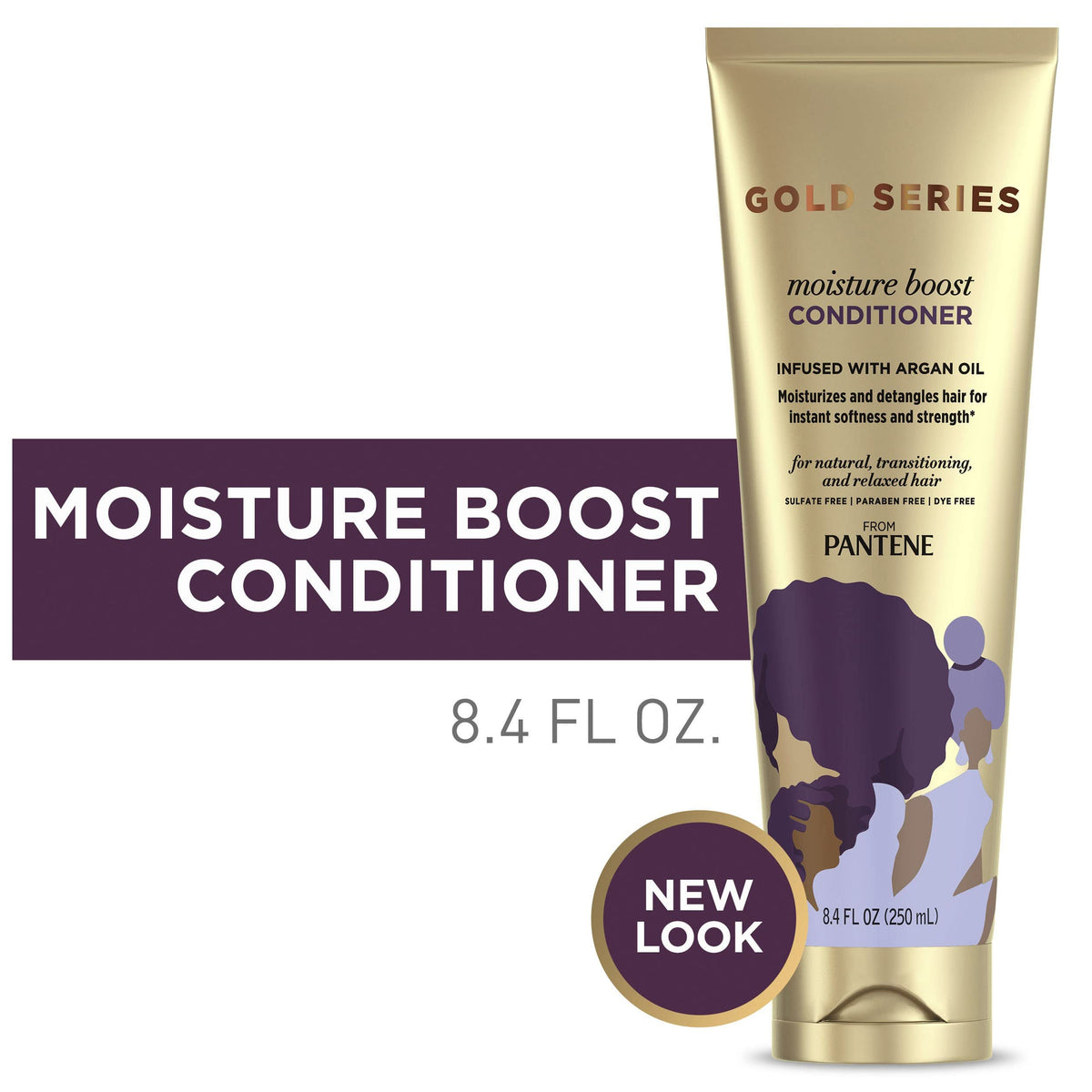Pantene Gold Series close label detail highlighting product info and benefits for shopper confidence