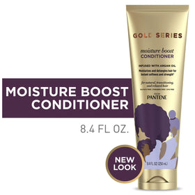 Pantene Gold Series close label detail highlighting product info and benefits for shopper confidence