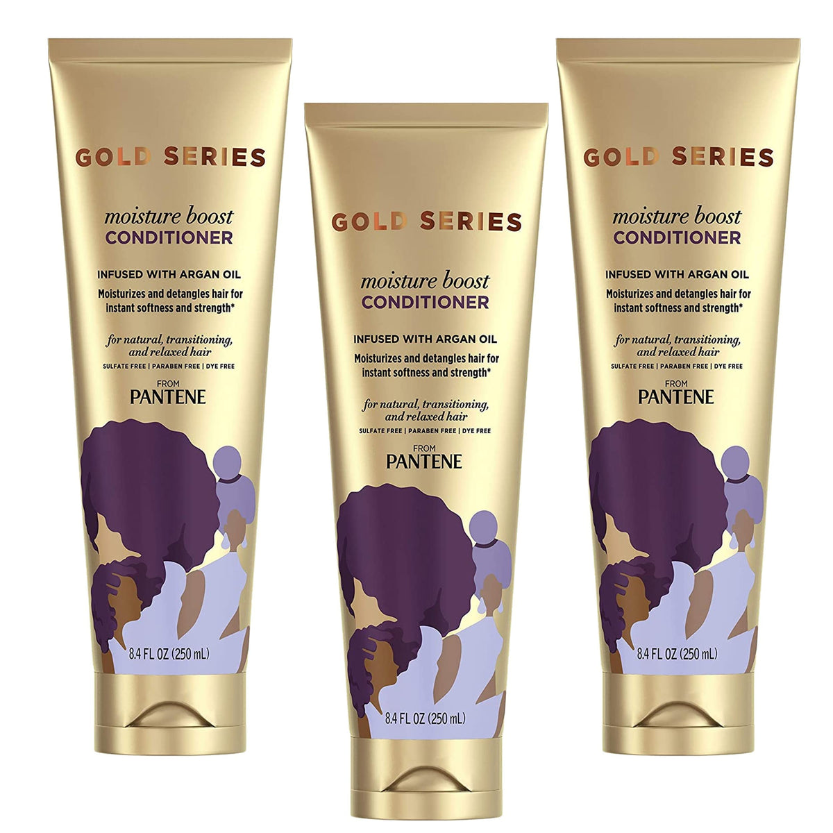 Pantene Gold Series front packaging showing bottle and brand for clear identification and trust