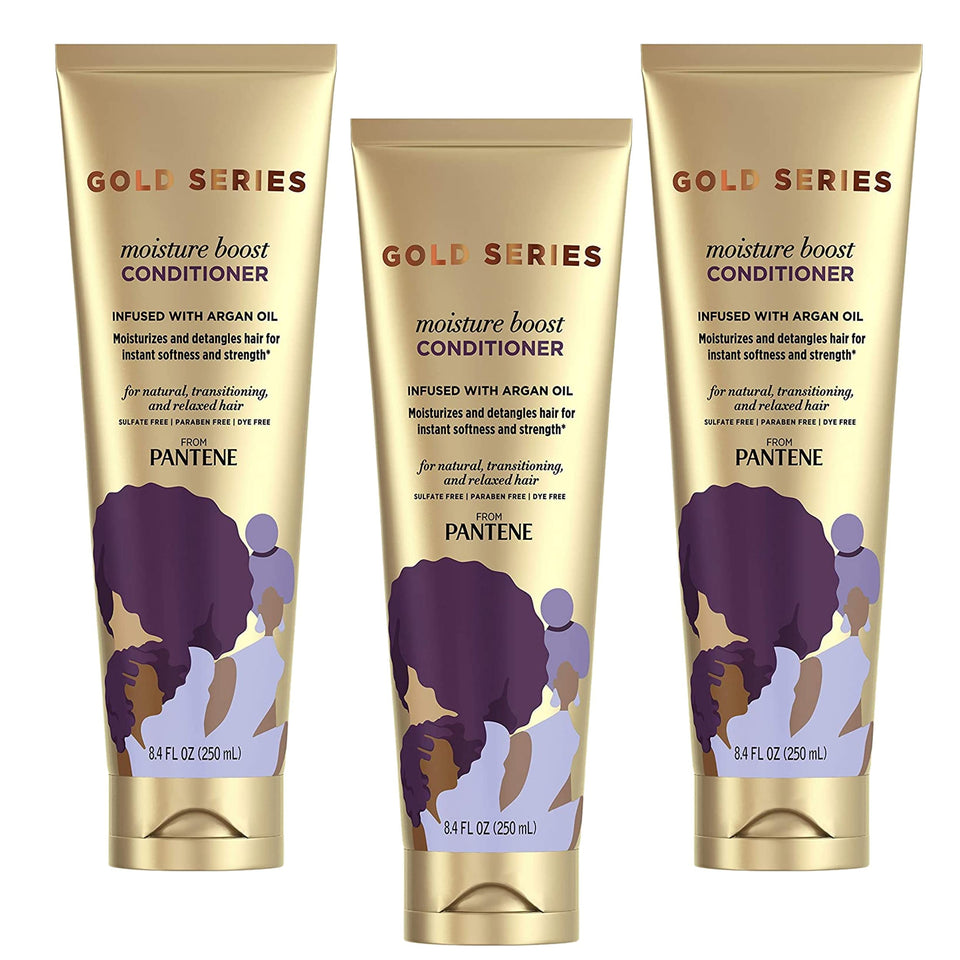 Pantene Gold Series front packaging showing bottle and brand for clear identification and trust