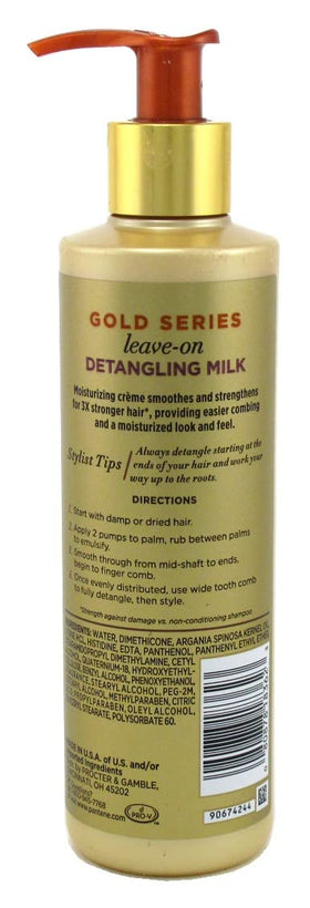 Pantene Gold Series texture close-up drop illustrating argan-infused lightweight milk