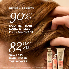 Pantene bottle on bathroom shelf showing everyday routine convenience benefit