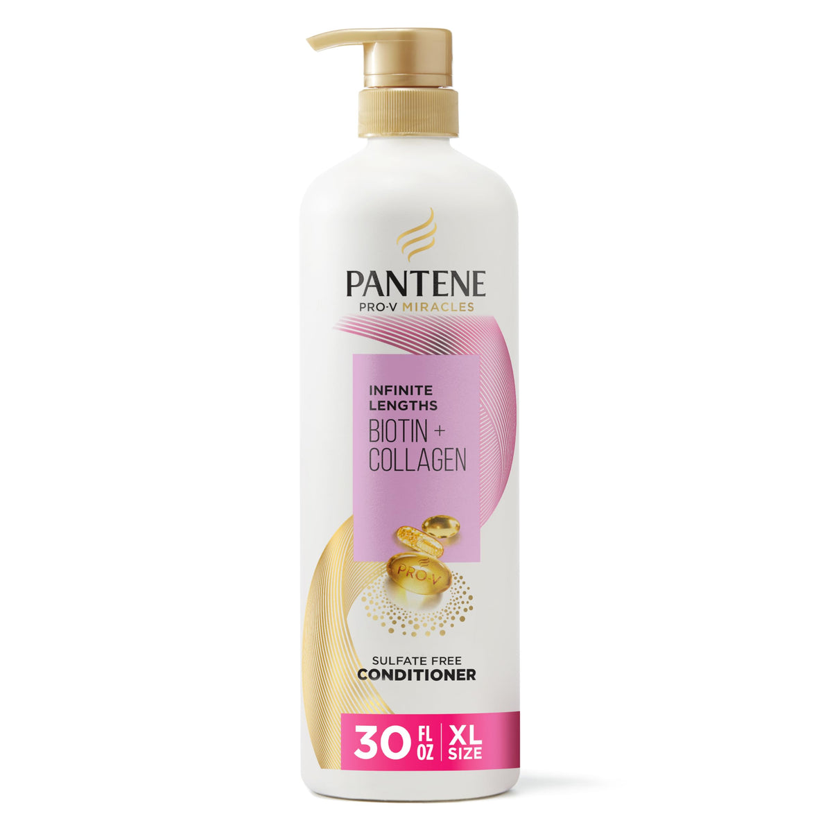 Pantene Infinite Lengths front packaging showing 30 fl oz size and benefits