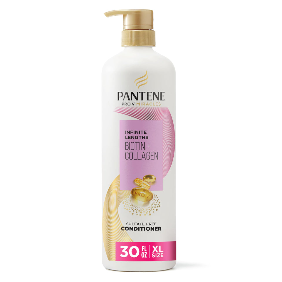 Pantene Infinite Lengths front packaging showing 30 fl oz size and benefits