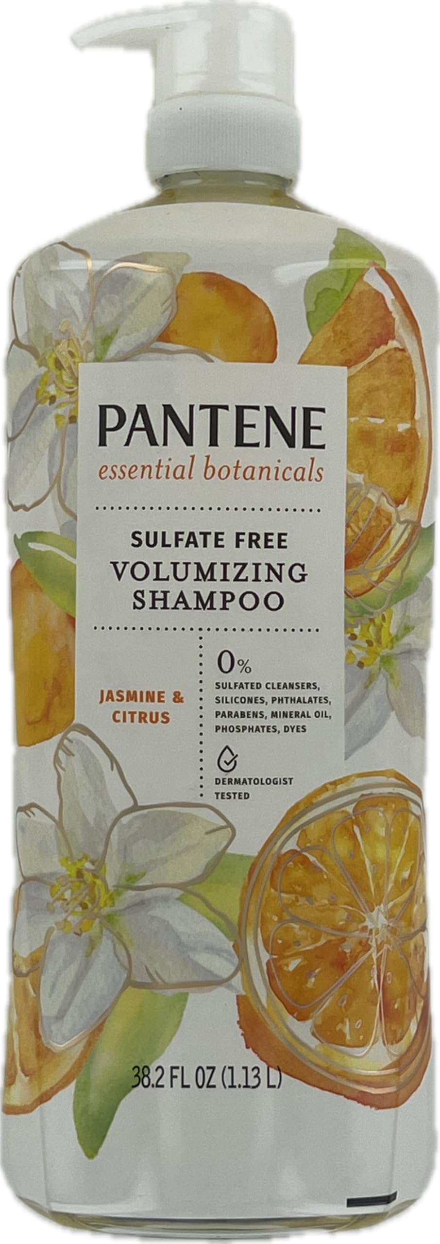 Pantene front bottle showing label and 38.2 fl oz size for easy identification and value