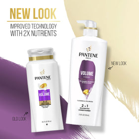 Pantene bottle on bathroom shelf in lifestyle setting suggesting daily routine benefit