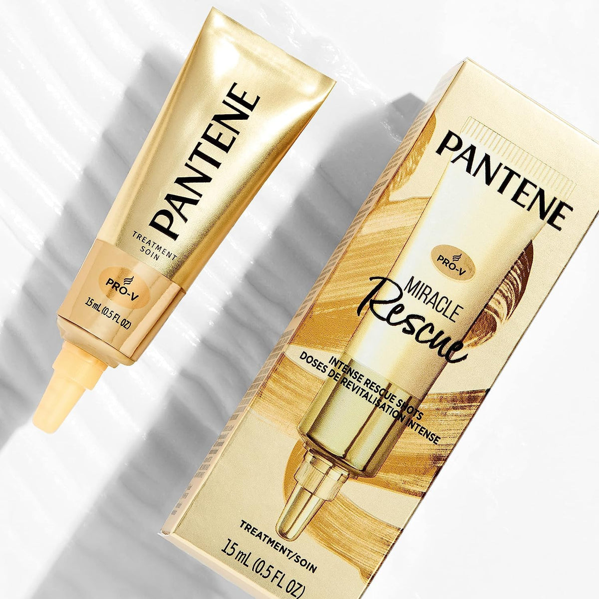 Pantene Miracle Rescue ampoule detail showing concentrated repair benefit