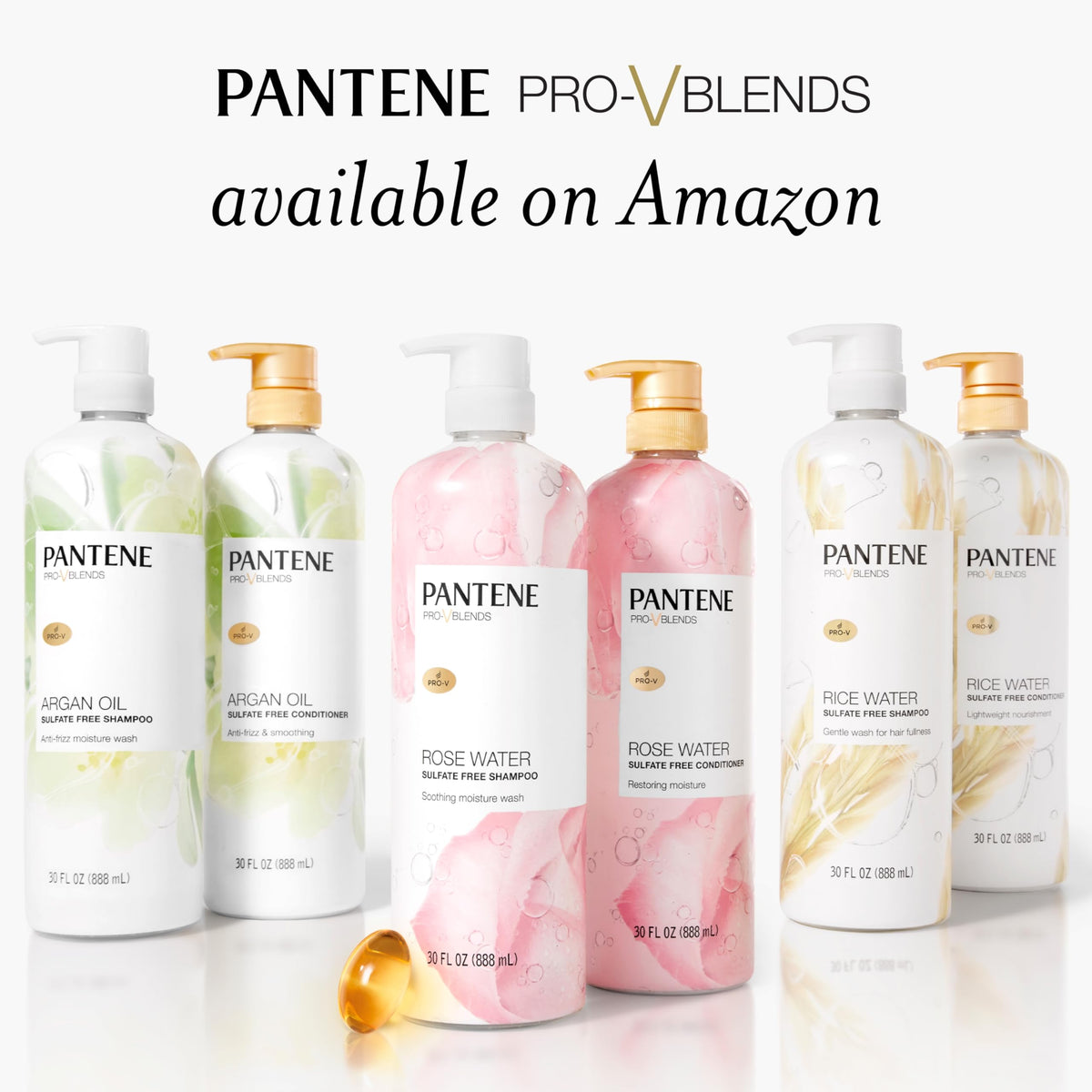 Pantene paired with shampoo on shelf supports coordinated routine benefit