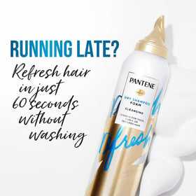 Pantene foam on hand showing airy texture and quick absorbency benefit