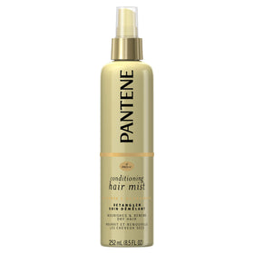 Pantene front packaging showing Moisture Conditioning Mist for quick detangling benefit