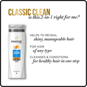 Pantene Pro‑V bottle in use under shower with hands demonstrating one‑step convenience