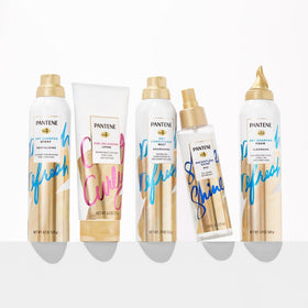 Pantene bottle on bathroom counter in lifestyle scene for daily convenience benefit