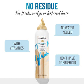 Close-up of Pantene foam applied at roots for oil removal benefit