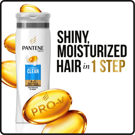 Pantene Pro‑V bottle next to hand for size comparison showing 30.4 fl oz value