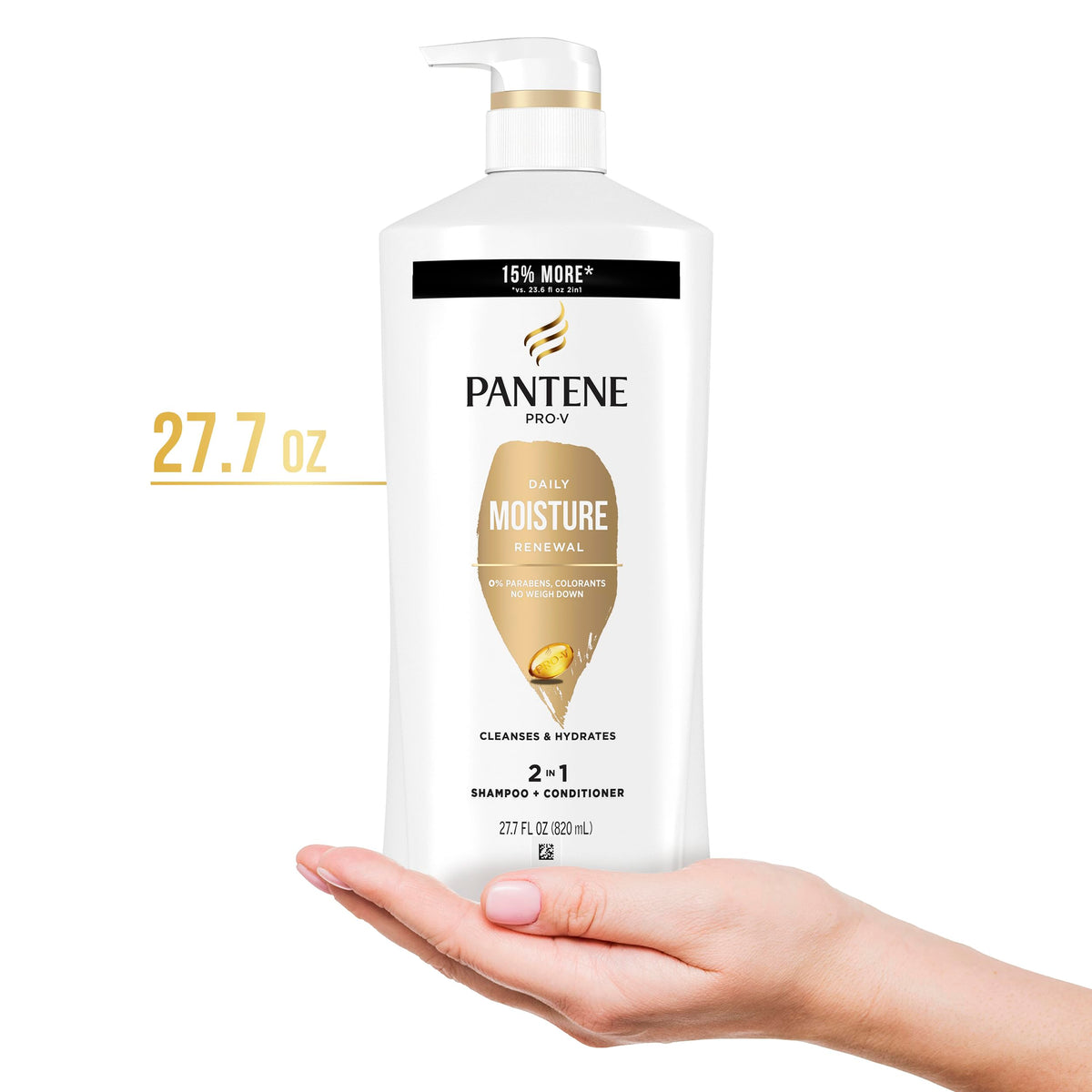 Pantene Rescue Shot sachet beside bottles for targeted hydration