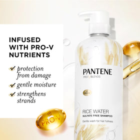 Pantene pump dispensing shampoo into hand for easy everyday use benefit