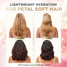 Pantene rose water ingredient detail highlighting natural floral infusion