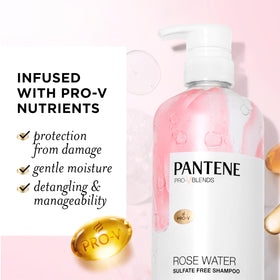 Pantene pump nozzle dispensing shampoo highlighting easy application and control