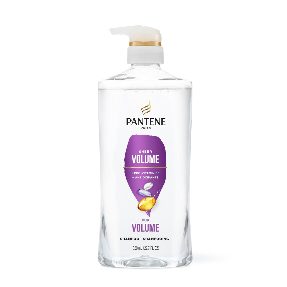 Pantene before and after hair images showing fuller-looking, smoother strands after use