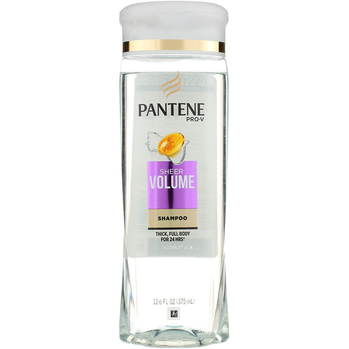 Pantene bottle front packaging showing brand and sheer volume benefit