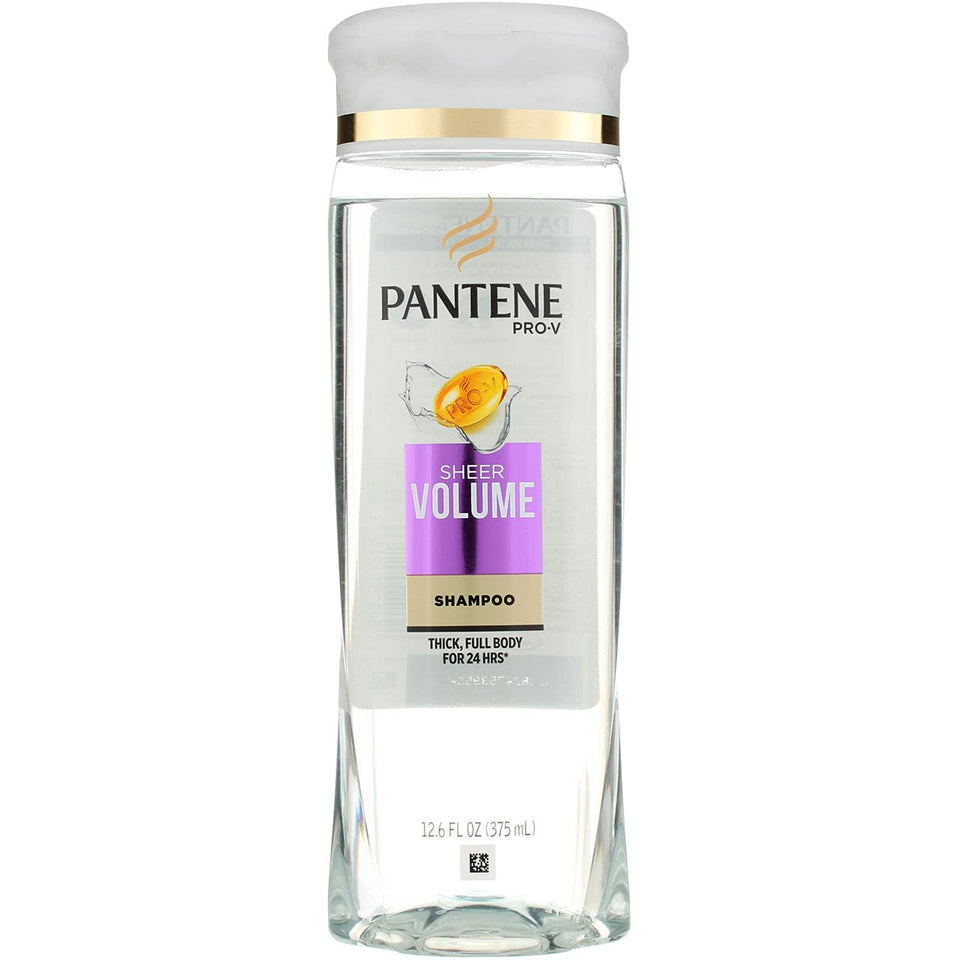 Pantene bottle front packaging showing brand and sheer volume benefit