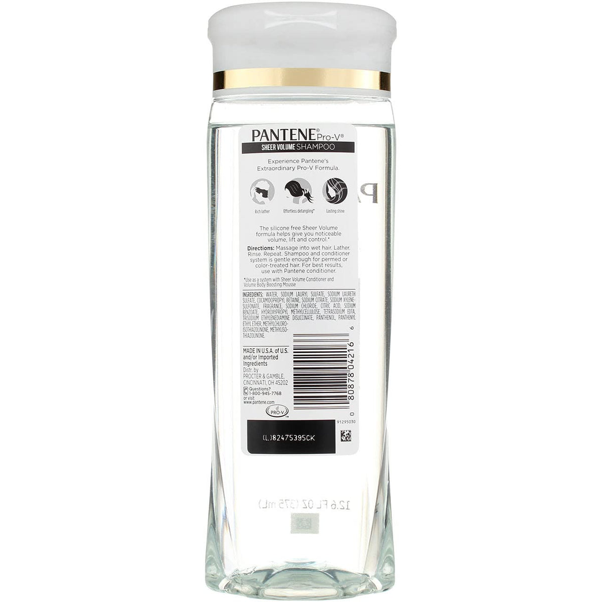 Pantene bottle cap and opening close-up for easy dispensing and travel-ready use