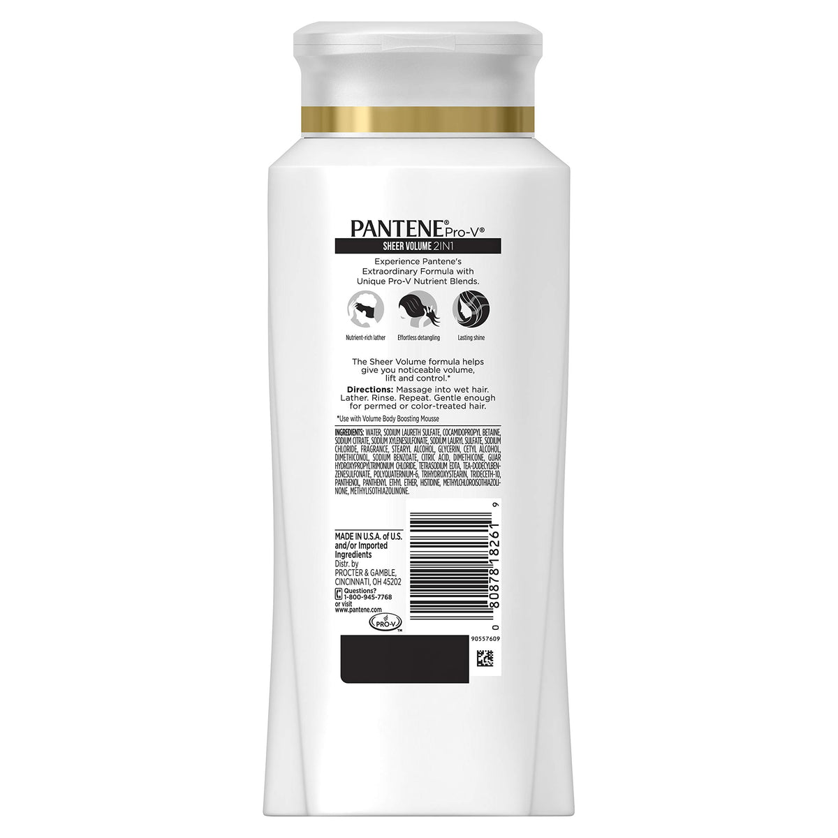 Pantene pump close-up highlighting easy-dispense design and travel-friendly cap