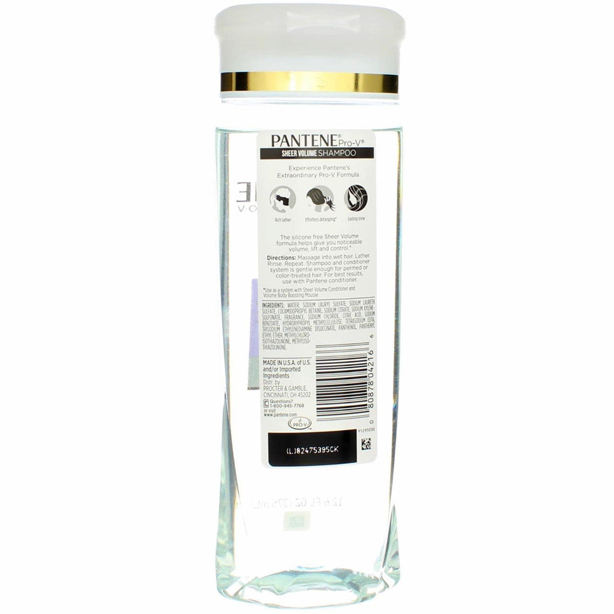 Lathered Pantene shampoo foam texture demonstrating gentle cleanse and lift