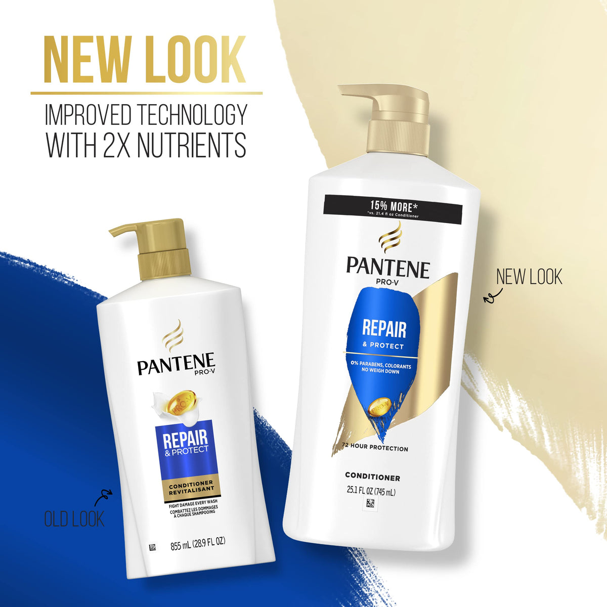 Pantene twin pack on bathroom shelf showing scale and everyday bathroom routine benefit