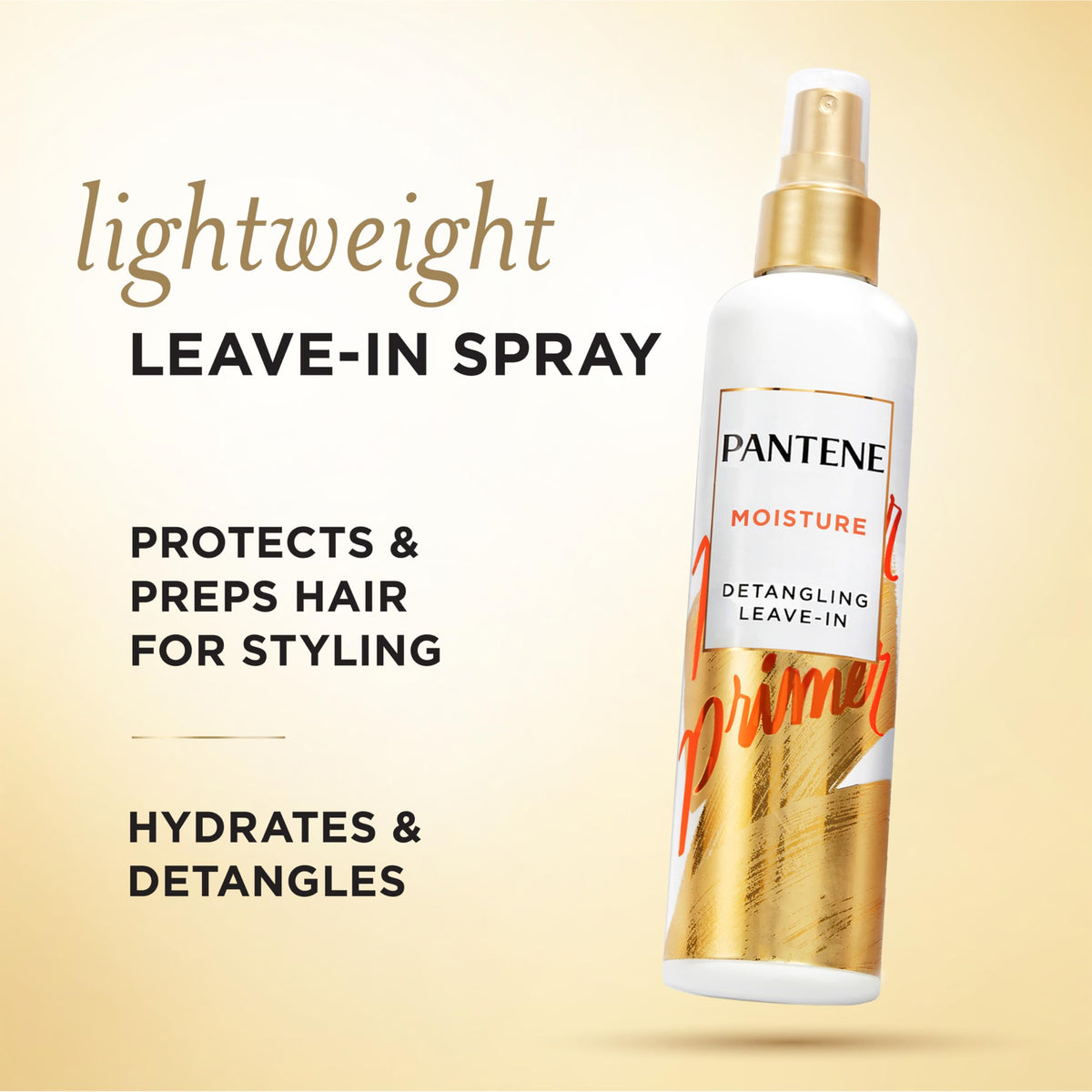Pantene spray action mist over hair for easy detangling and faster styling