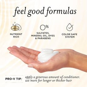 Pantene being applied to wet hair demonstrating gentle cleansing action