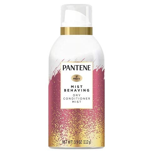 Pantene waterless conditioner front packaging showing compact 3.9 oz, portable smoothing benefit
