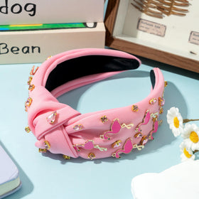 PANTIDE flamingo headband side view showing non-slip interior for secure comfortable wear