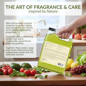 PANZERR Cucina with olive oil bottle, highlighting cold-pressed olive oil moisturizing benefit