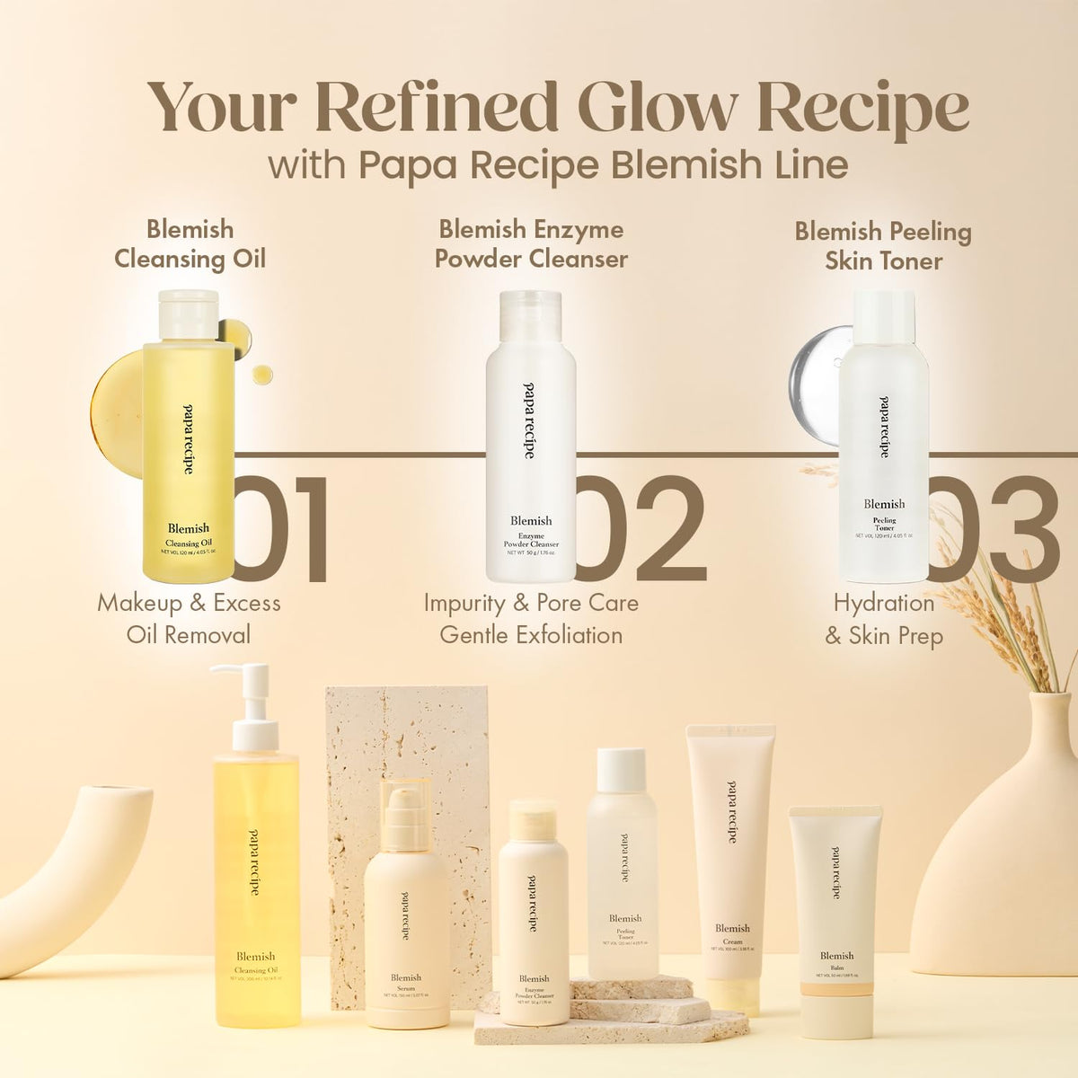 Papa Recipe application on face demonstrating gentle massage and smoother texture