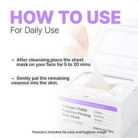 Papa Recipe pack next to ruler showing scale and 30-mask supply for monthly routines