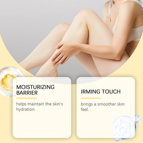 PAQIMAN label detail focusing on vanilla scent and firming claim benefit