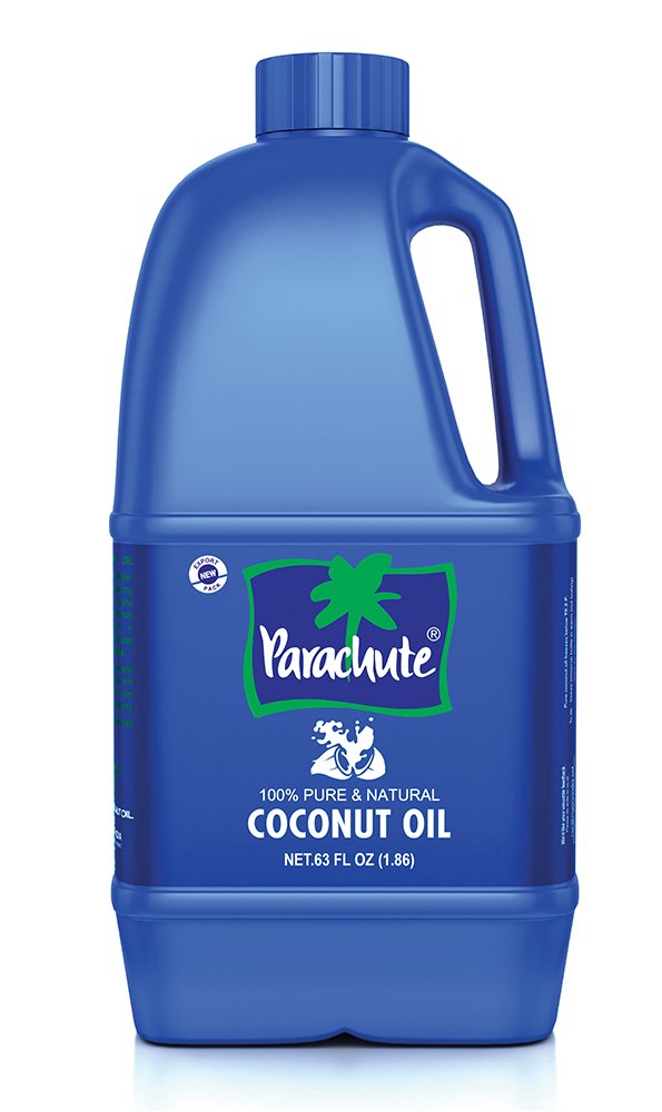 Parachute front packaging showing 63 fl.oz jar and brand clarity benefit