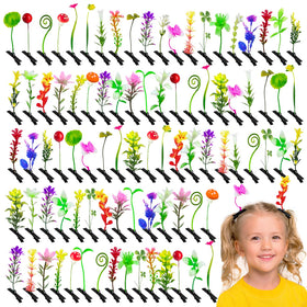 Paradi star front packaging showing 100 mixed plant hair clips and glue sticks for quick styling