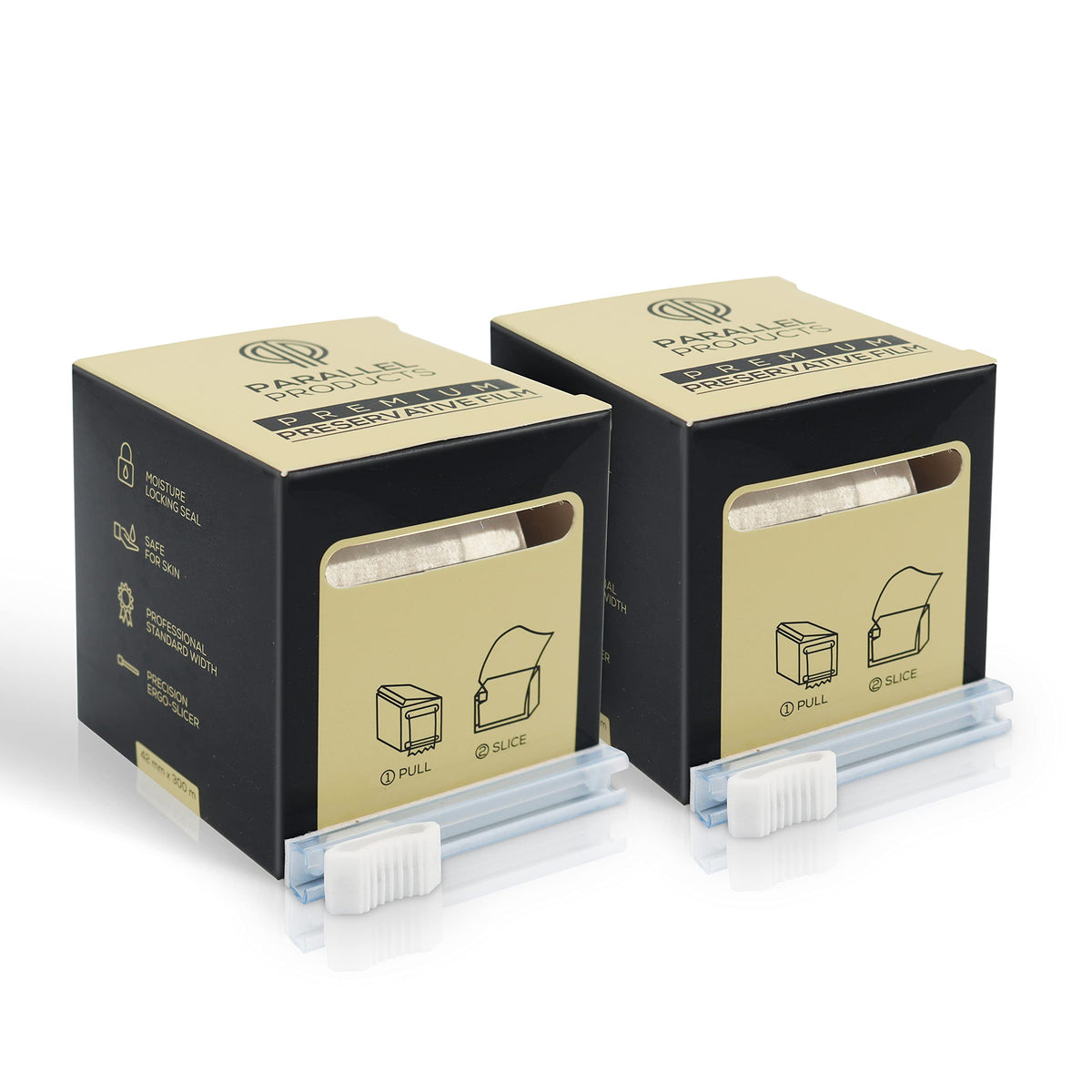 PARALLEL PRODUCTS front packaging showing dual 300m rolls for reliable supply