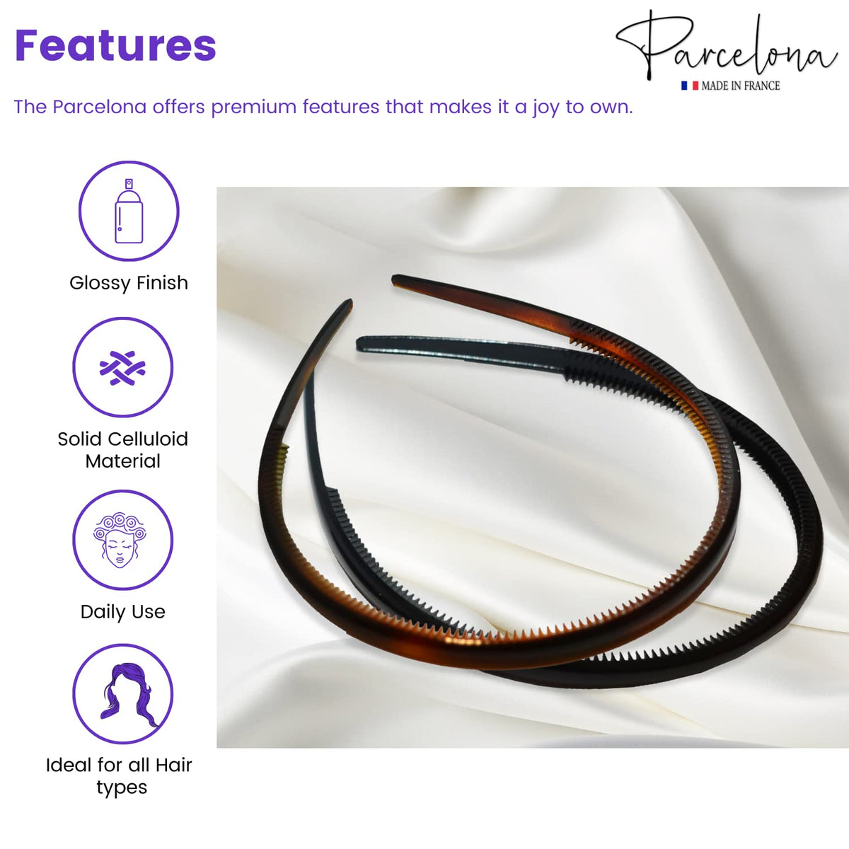 Parcelona close-up of brown acetate texture highlighting durable polished surface