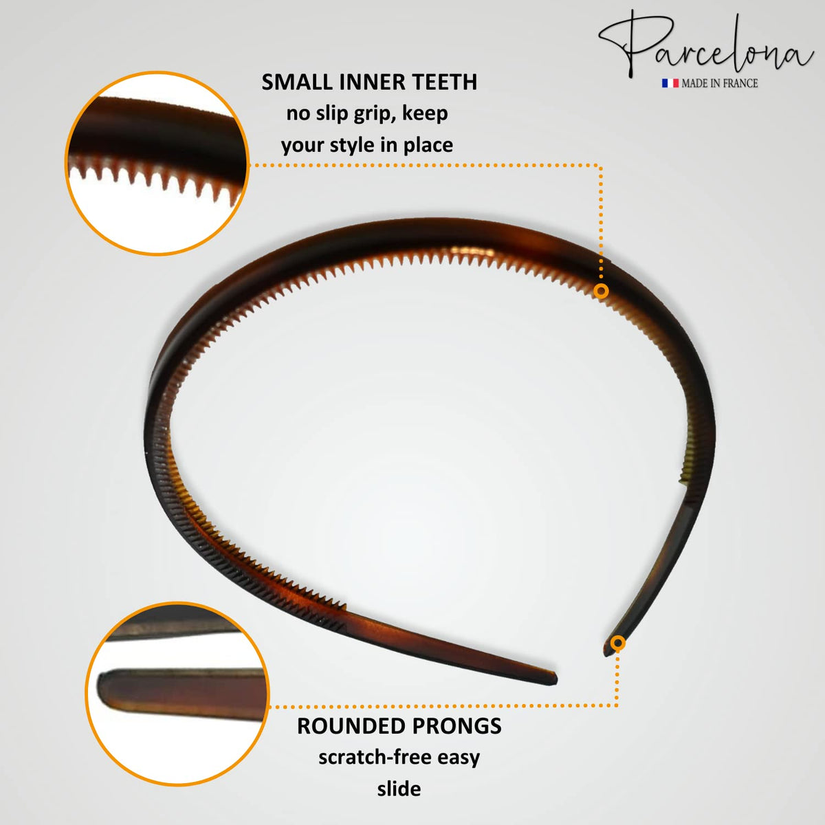 Parcelona inner teeth detail showing grip that prevents slipping while remaining comfortable