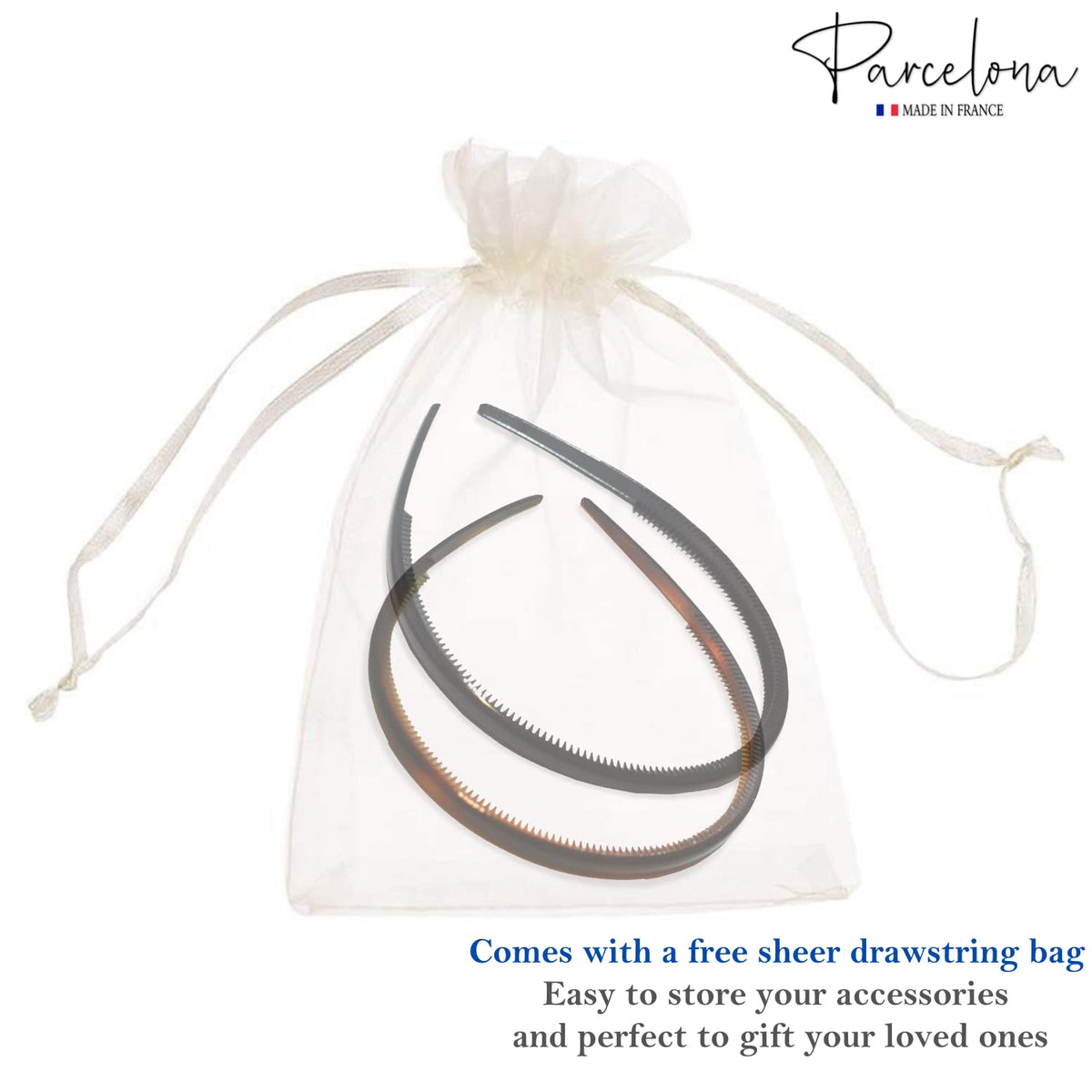 Parcelona gift-ready box with headband demonstrating presentable packaging and convenience