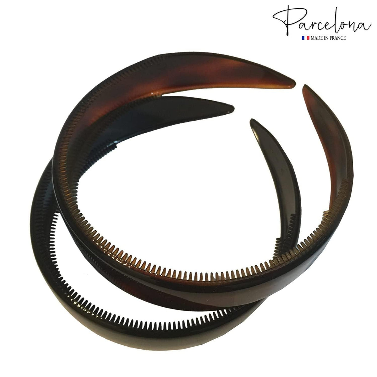 Parcelona headband in use on long hair showing tidy, pressure-free styling benefit