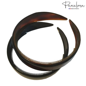 Parcelona headband in use on long hair showing tidy, pressure-free styling benefit