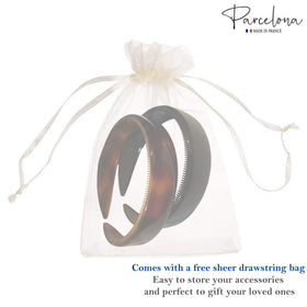 Parcelona headband styled with desk outfit showing effortless polished accessory benefit