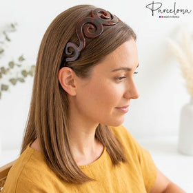 Parcelona headband beside ruler for clear size and 1.5-inch width reference