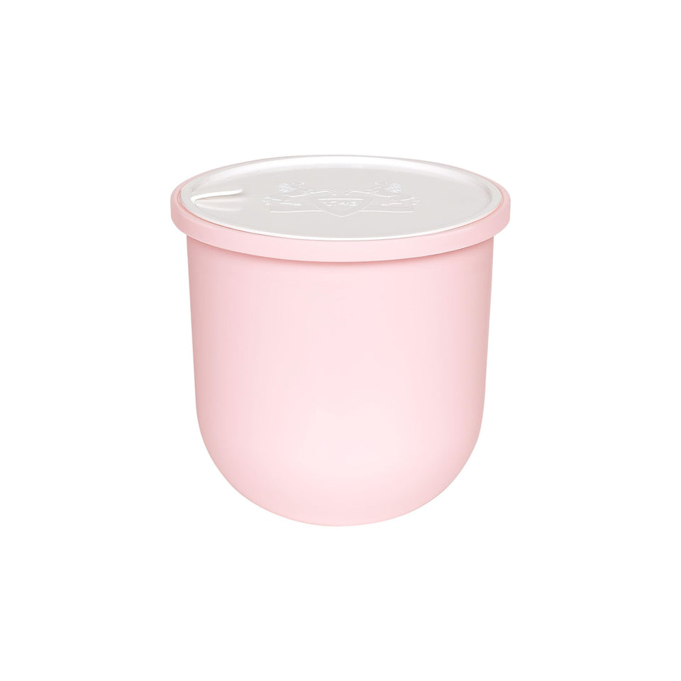 PARFUMS DE MARLY Delina refill front view, sustainable refill preserves jar and scent