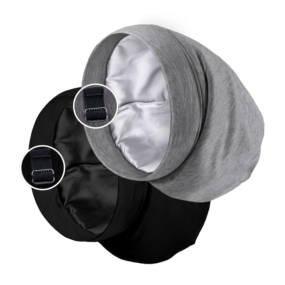 PARISBELLA front view of black and grey twin pack showing colors and fit benefits