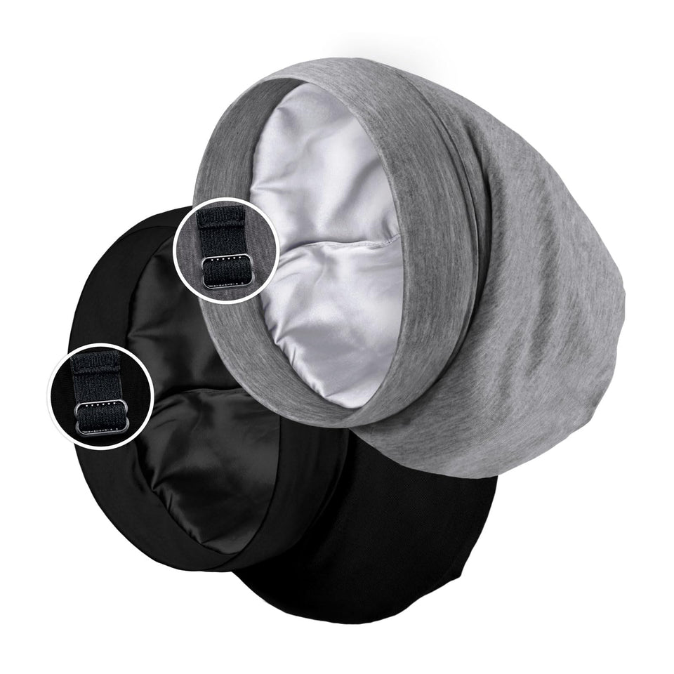 PARISBELLA front view of black and grey twin pack showing colors and fit benefits